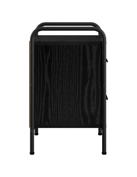Armadio da Notte Rovere Nero 40 x 30 x 50 cm
