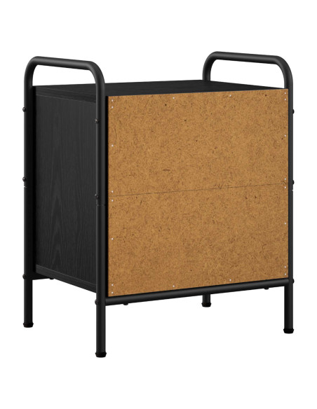 Armadio da Notte Rovere Nero 40 x 30 x 50 cm