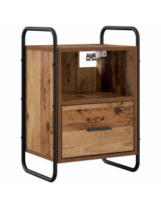 Mobiletto da Letto Appeso 2 pz Legno antico 40 x 30 x 60 cm 2
