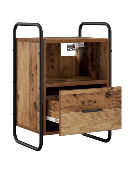 Mobiletto da Letto Appeso 2 pz Legno antico 40 x 30 x 60 cm