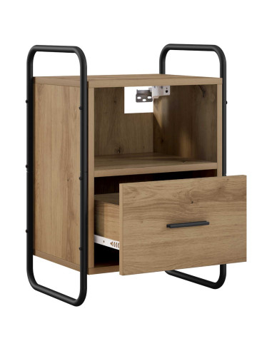 Mobiletto da Letto Appeso 2 pz Rovere Artigianale