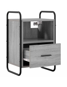 Mobiletto da Letto Appeso Sonoma grigio 40 x 30 x 60 cm 2