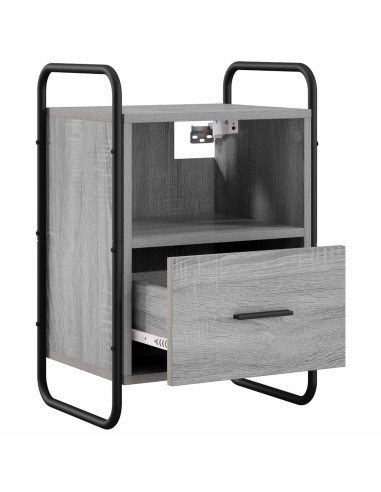 Mobiletto da Letto Appeso Sonoma grigio 40 x 30 x 60 cm