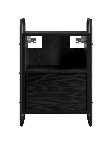 Mobiletto da Letto Appeso Rovere Nero 40 x 30 x 60 cm