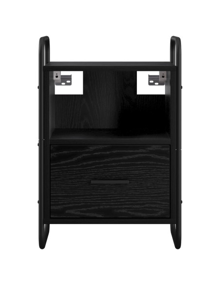 Mobiletto da Letto Appeso Rovere Nero 40 x 30 x 60 cm