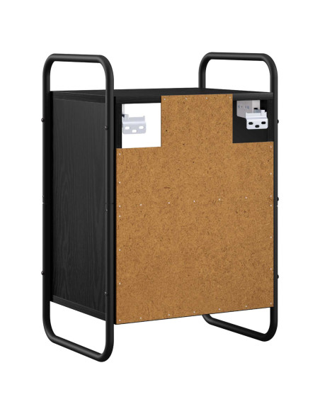 Mobiletto da Letto Appeso Rovere Nero 40 x 30 x 60 cm