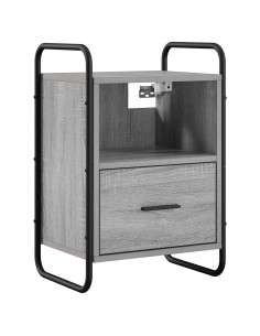 Mobiletto da Letto Appeso 2 pz Sonoma grigio 40 x 30 x 60 cm 2