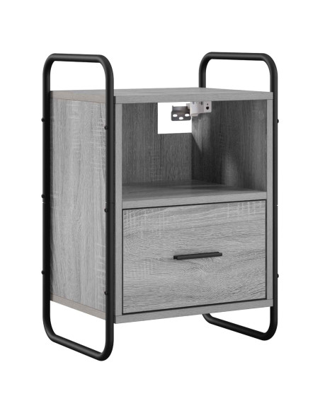 Mobiletto da Letto Appeso 2 pz Sonoma grigio 40 x 30 x 60 cm