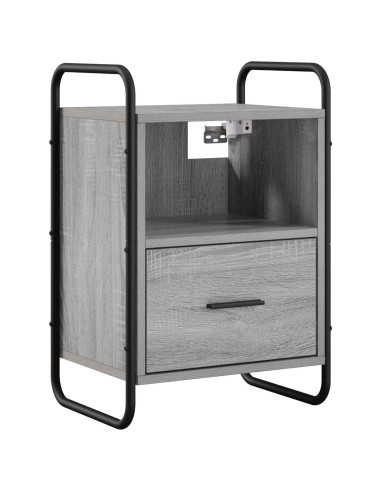 Mobiletto da Letto Appeso 2 pz Sonoma grigio 40 x 30 x 60 cm