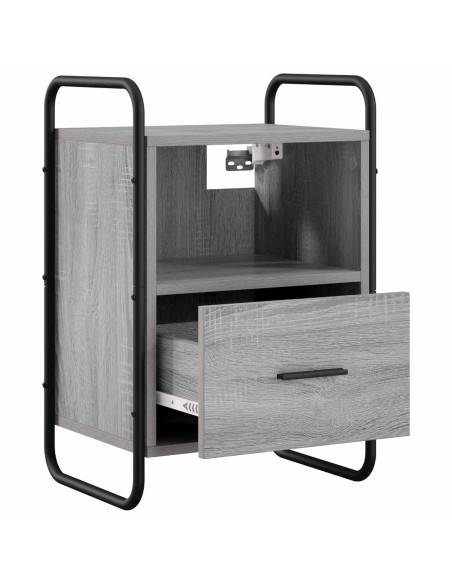 Mobiletto da Letto Appeso 2 pz Sonoma grigio 40 x 30 x 60 cm