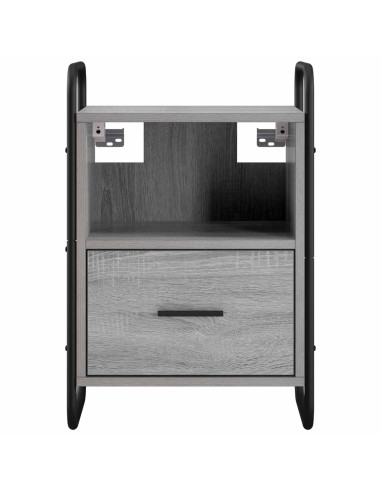 Mobiletto da Letto Appeso 2 pz Sonoma grigio 40 x 30 x 60 cm