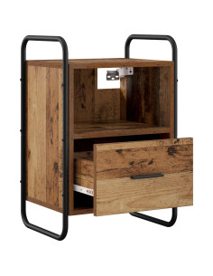 Mobiletto da Letto Appeso Legno antico 40 x 30 x 60 cm 2