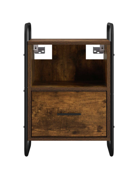 Mobiletto da Letto Appeso Rovere Fumo 40 x 30 x 60 cm