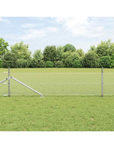 Recinzione esagonale da esterno con palo 10 x 0,5 m Argento