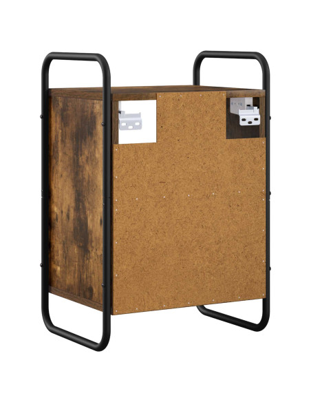 Mobiletto da Letto Appeso Rovere Fumo 40 x 30 x 60 cm