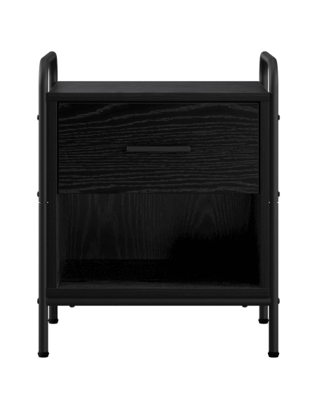 Armadio da Notte Rovere Nero 40 x 30 x 50 cm