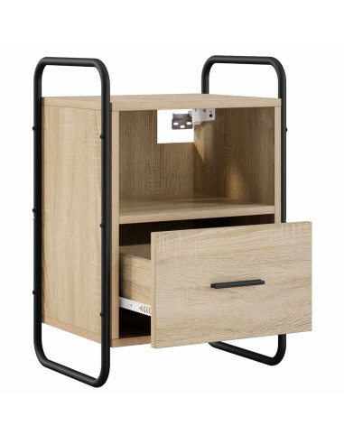 Mobiletto da Letto Appeso Rovere Sonoma 40 x 30 x 60 cm