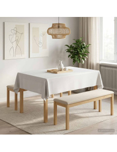 Tovaglia da Tavolo Rettangolare Bianco 140 x 160 cm