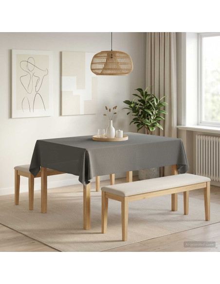 Tovaglia da Tavolo Rettangolare Grigio Chiaro 140 x 180 cm