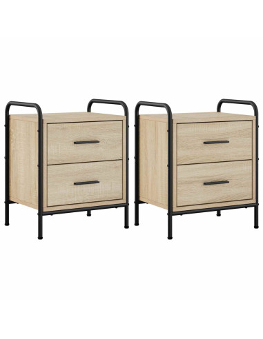 Armadio da Notte 2 pz Rovere Sonoma 40 x 30 x 50 cm