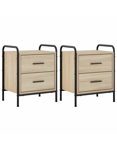 Armadio da Notte 2 pz Rovere Sonoma 40 x 30 x 50 cm
