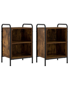 Armadio da Notte 2 pz Rovere Fumo 40 x 30 x 60 cm