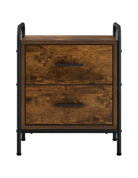 Armadio da Notte 2 pz Rovere Fumo 40 x 30 x 50 cm