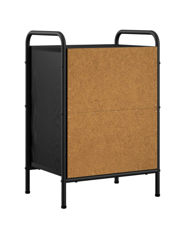 Armadio da Notte Rovere Nero 40 x 30 x 60 cm