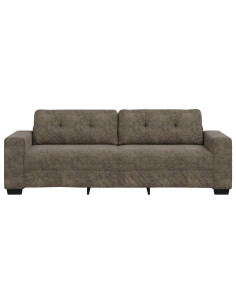 Divano 3-Persone Grigio scuro 220 cm Pelle Sintetica