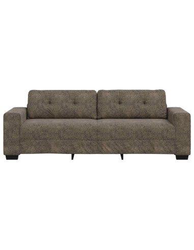 Divano 3-Persone Grigio scuro 220 cm Pelle Sintetica