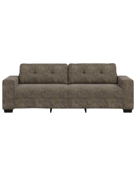 Divano 3-Persone Grigio scuro 220 cm Pelle Sintetica