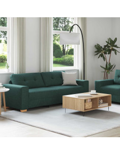 Divano 2 pcs Verde 221 x 80 x 80 cm Tessuto misto lino