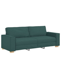 Divano 3-Persone Verde Scuro 220 cm Tessuto 2