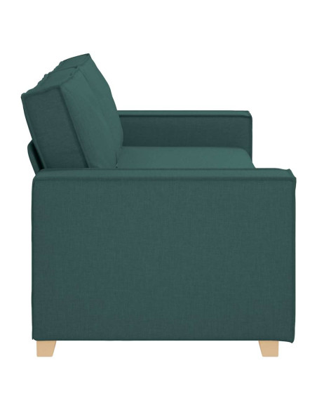 Divano 3-Persone Verde Scuro 220 cm Tessuto
