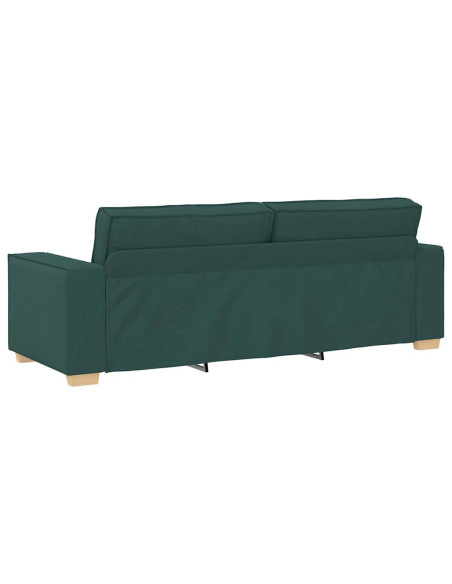 Divano 3-Persone Verde Scuro 220 cm Tessuto