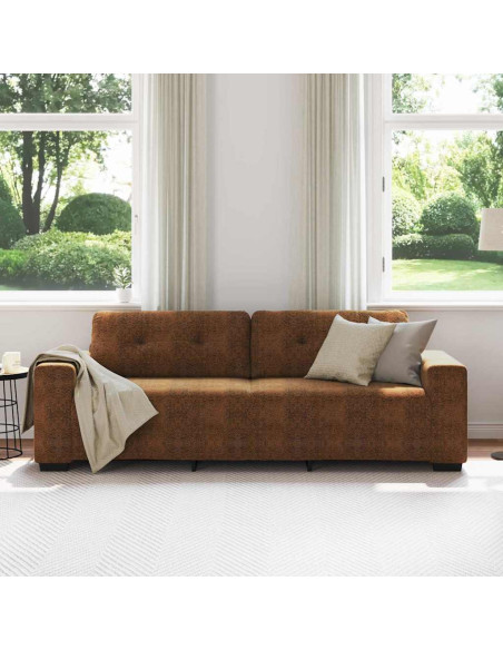 Divano 3-Persone Marrone 220 cm Pelle Sintetica