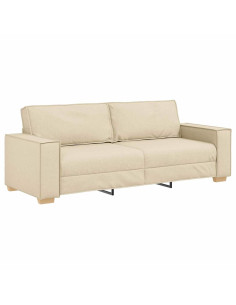 Divano 3-Persone Crema 220 cm Tessuto 2