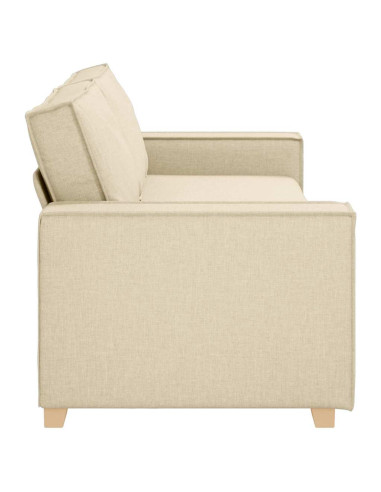 Divano 3-Persone Crema 220 cm Tessuto