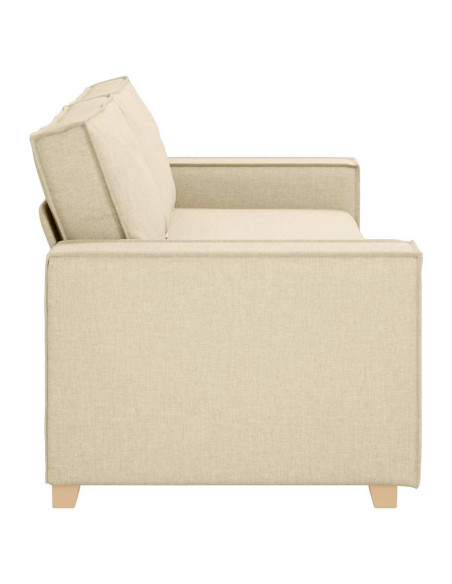 Divano 3-Persone Crema 220 cm Tessuto