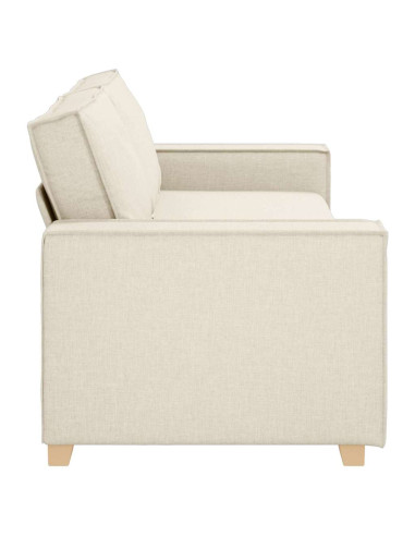 Divano 3-Persone Beige 220 cm Tessuto misto lino