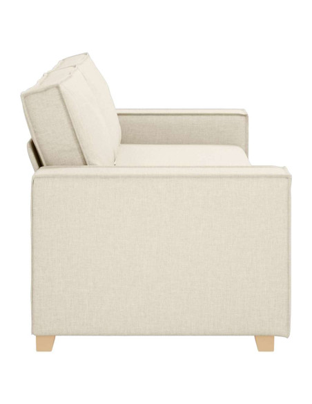Divano 3-Persone Beige 220 cm Tessuto misto lino