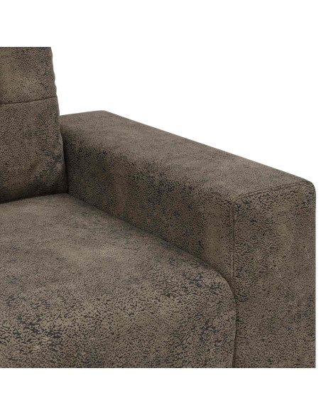 Divano 3-Persone Grigio scuro 220 cm Pelle Sintetica
