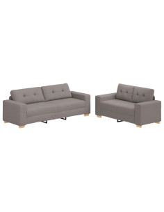 Divano 2 pcs Talpa 221 x 80 x 80 cm Tessuto misto lino 2