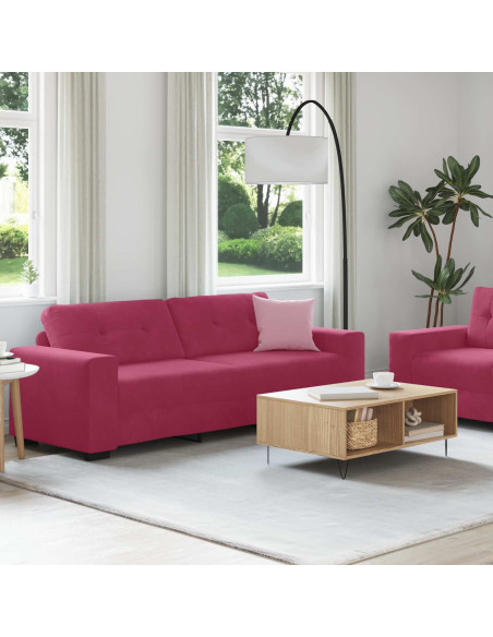 Divano 2 pcs Rosso Vino 221 x 80 x 80 cm Velluto