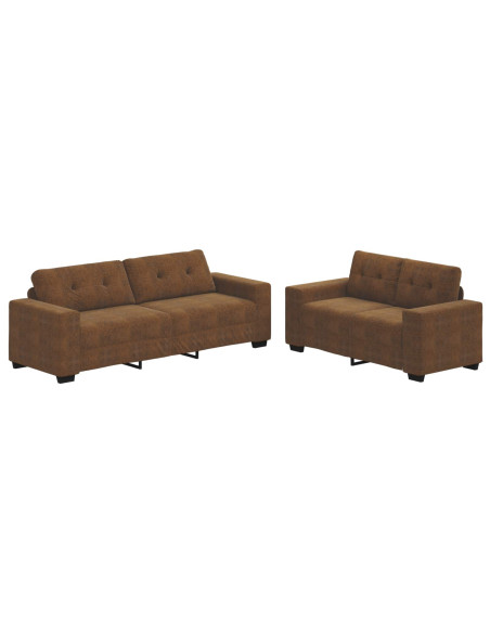 Divano 2 pcs Marrone 221 x 80 x 80 cm Tessuto