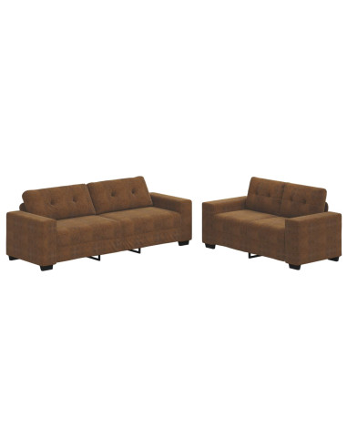 Divano 2 pcs Marrone 221 x 80 x 80 cm Tessuto