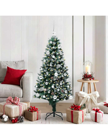 Albero di Natale artificiale con 150 LED Verde 150 cm