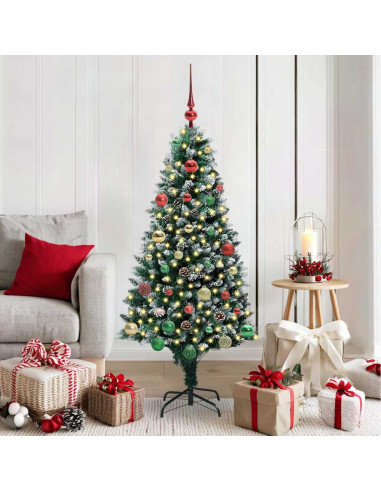 Albero di Natale artificiale con 150 LED Verde 150 cm