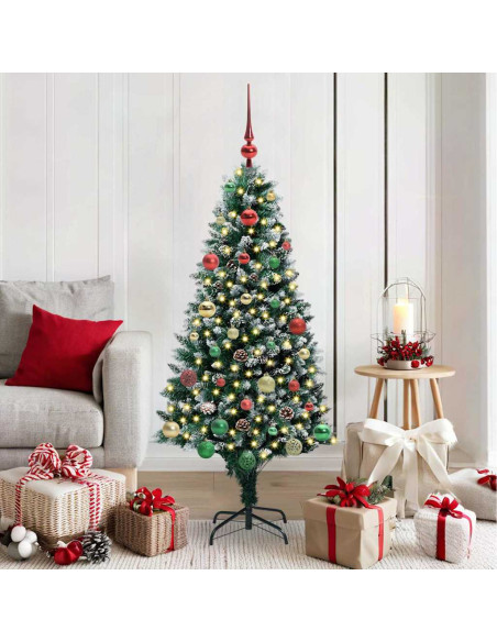 Albero di Natale artificiale con 150 LED Verde 150 cm