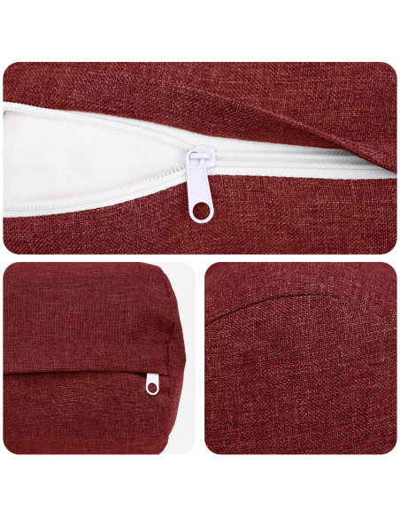 Cuscino con cuscino HEERLEN 2 pz Rosso Vino Tessuto